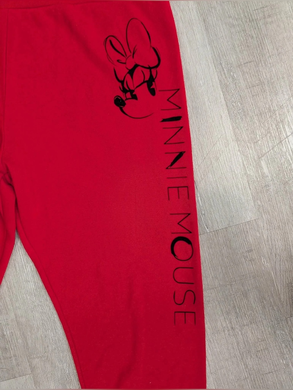 Disney Red Minnie Mouse Fleece Jogger Sweatpants - Size 24/26 - Picture 2 of 3